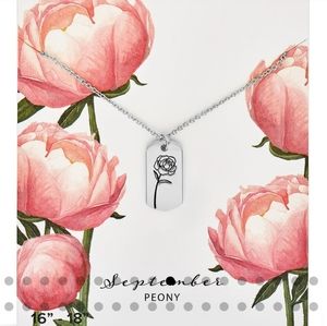 Sept. Peony Flower Pendant Sterling Forever